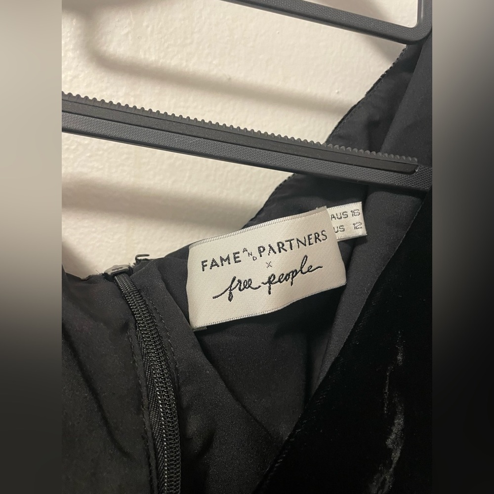 Fame & Partners x Free People black velvet cocktail dress - Picture 4 of 6